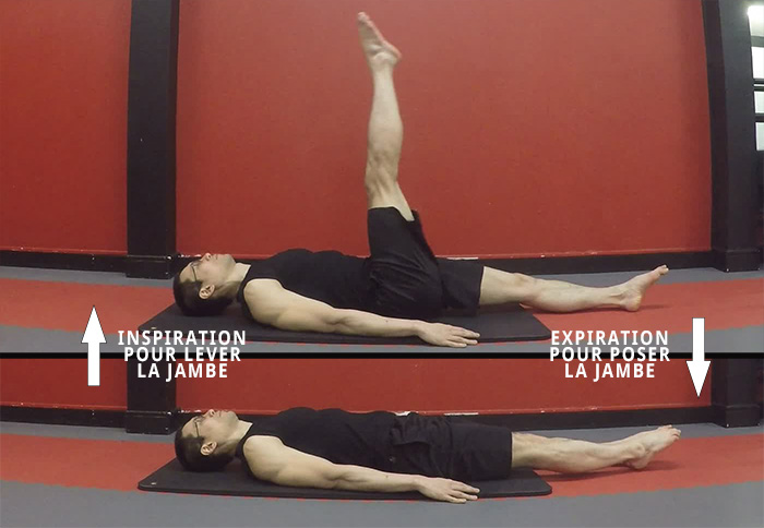 Pilates - One Leg Circle - Respiration variante 1
