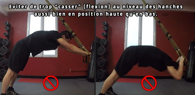TRX - Extension Triceps - mauvaise posture